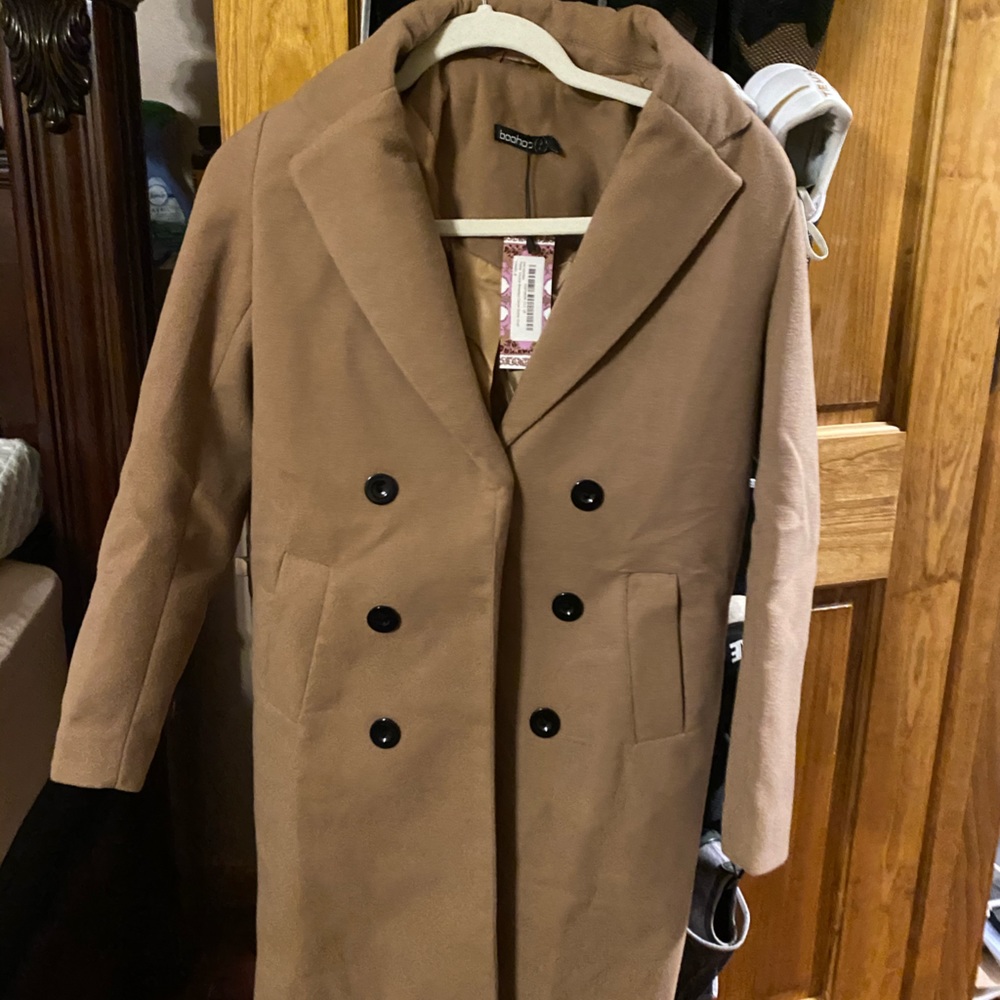 Boohoo double breasted duster coat
